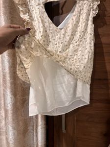 Plus size  Cream Textured Top