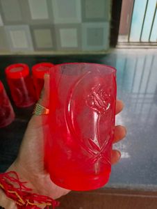 Red Jug &amp; Glasses Set 6