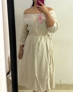 Off-Shoulder Midi Dress