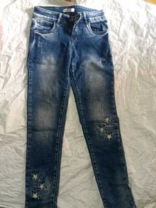 Blue Distressed Denim Jeans