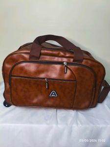 stylish faux leather Travel Bag with 2 Wheels 60L