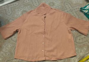 ONLY Peach Textured Shirt