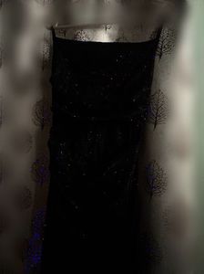 Elegant Black Sparkly Spaghetti Strap Dress