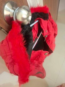 Red Fur Hooded Winter Jacket