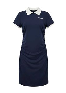 Navy Blue Collared Polo Dress