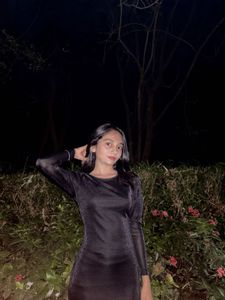 Sparkly Black Long Sleeve Dress