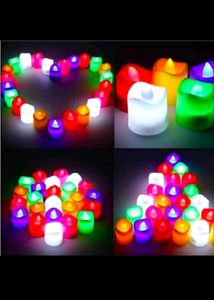 New Pack Of 24 Led Candles Coloured