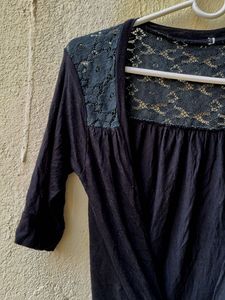 Lace Detail Black Shrug