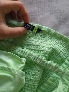 Lime Green Ruffle Sleeveless Top