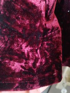 Velvet Embellished Long Sleeve Top