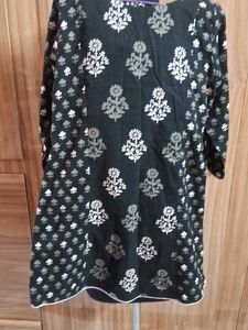 Stylish Black Printed Kurti short length