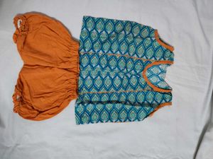 (3-12 month )kids Orange &amp; Teal Ethnic  Set