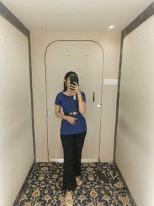 Stylish Blue Ribbed Top
