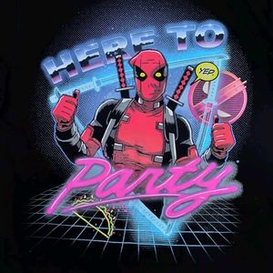 Deadpool ‘Here to Party’ Retro Marvel Tee 🕶️🎉