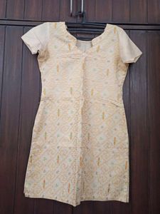 Beige Kurta Salwaar with Embroidery