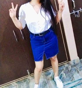 Combo Denim Skirt And Top