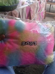 Multicolor Heart Shape Soft Plush Cushion