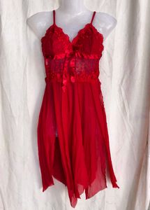 I. Red Lace Babydoll Nightdress