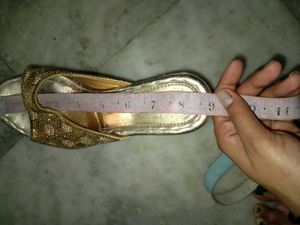 Embellished Gold Wedge Sandals