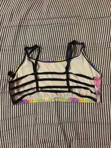 Colorful Peacock Feather Bikini Top