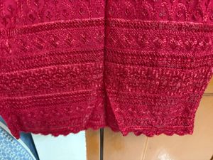 Elegant Red Embroidered Kurta