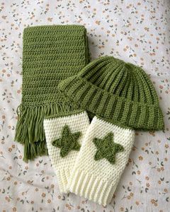 Cozy Knitted Scarf, Hat, and Gloves Set