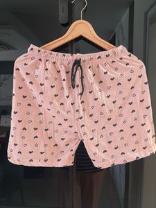 Cute Pink Heart Shorts, Waist- 28 Strechable