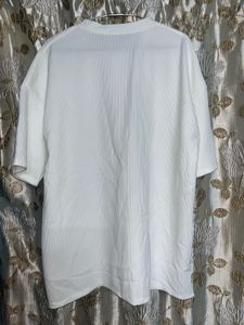 White "Nice" Textured Tunic Top
