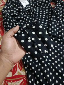 Chic Navy &amp; White Polka Dot Dress