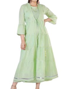 Mint Green Kurta Set with Jacket
