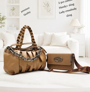 2-Piece Cream Handbag &amp; Crossbody Set