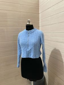 Pintresty 🌸fashion nova Blue Cropped Knit Sweater