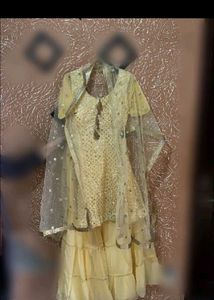 Elegant Yellow Ethnic sharara Set