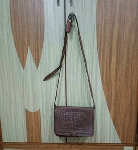 Vintage Embossed Leather Crossbody Bag