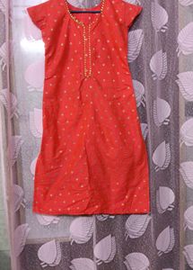 Red Printed Kurta❣️