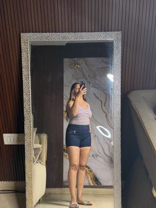 Stylish Navy Blue Zipper Shorts
