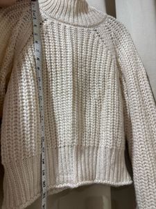 Cream Knit Turtleneck Sweater