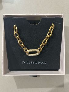 PALMONAS Gold Chain Necklace with Rhinestone