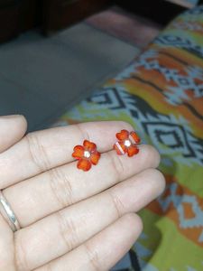 Cute Red Flower Stud Earrings❤️