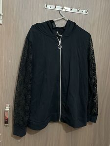 DEFACTO BRANDED  JACKET Lace Sleeve Hoodie