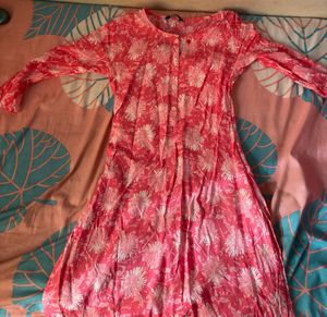 Floral Print Cotton long Kurti