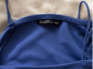 Blue Asymmetrical Crop Top