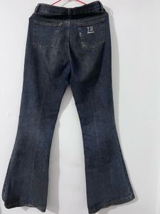 Dark Wash Flared Denim Jeans