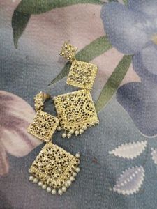 Elegant Gold-Tone Dangle Earrings