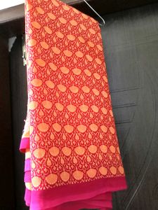 Beautiful Red & Orange Saree