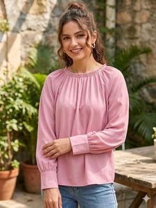 Chic Pink Long Sleeve Top
