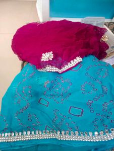 New unused navratri bandhani Saree with blo