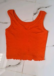 Orange Cropped Tank Top