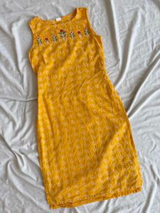 Vibrant Yellow Embroidered Kurta