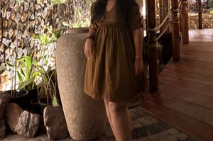 Casual A-line V-Neck Dress